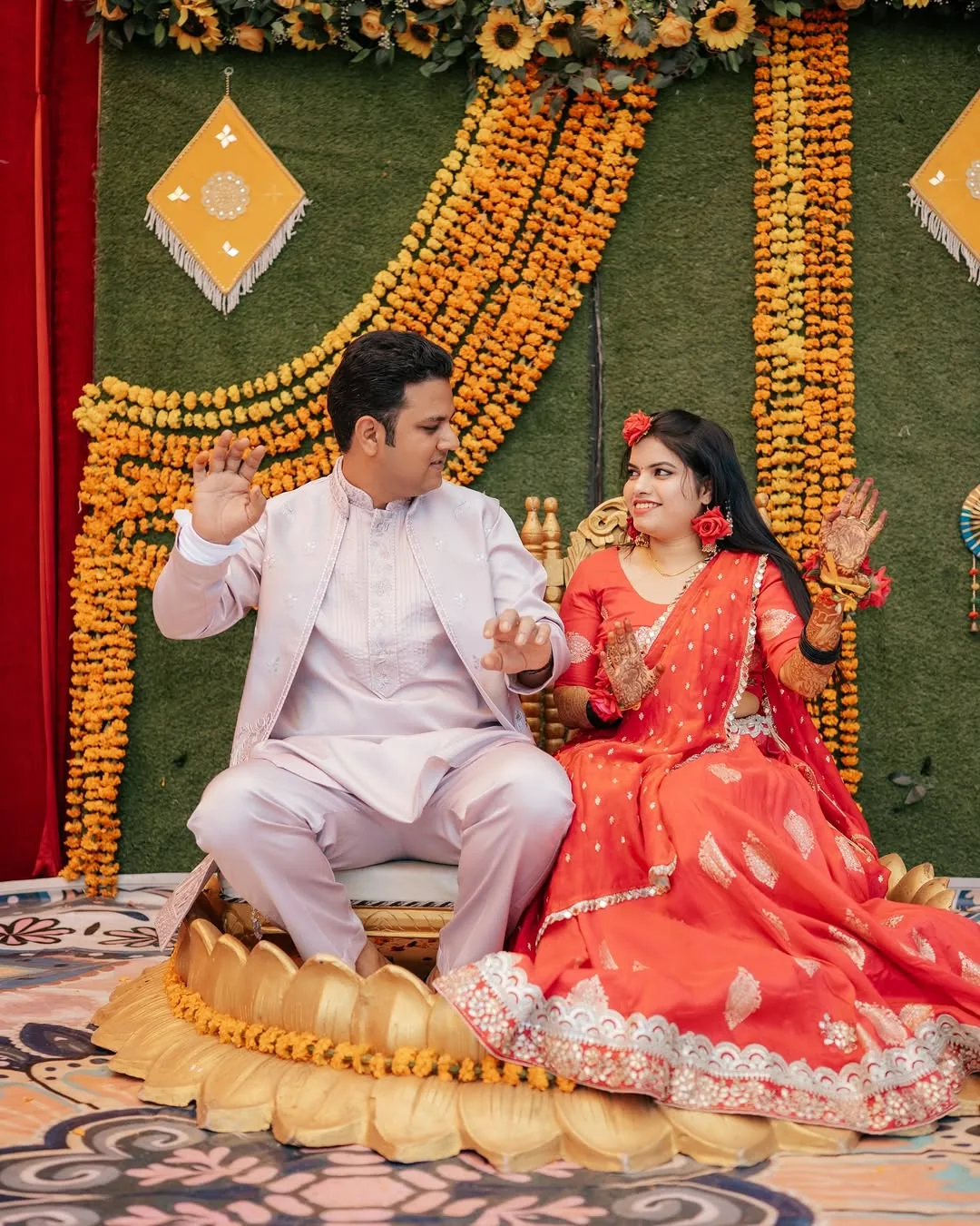 Golden Lotus Seat - Haldi Ceremony